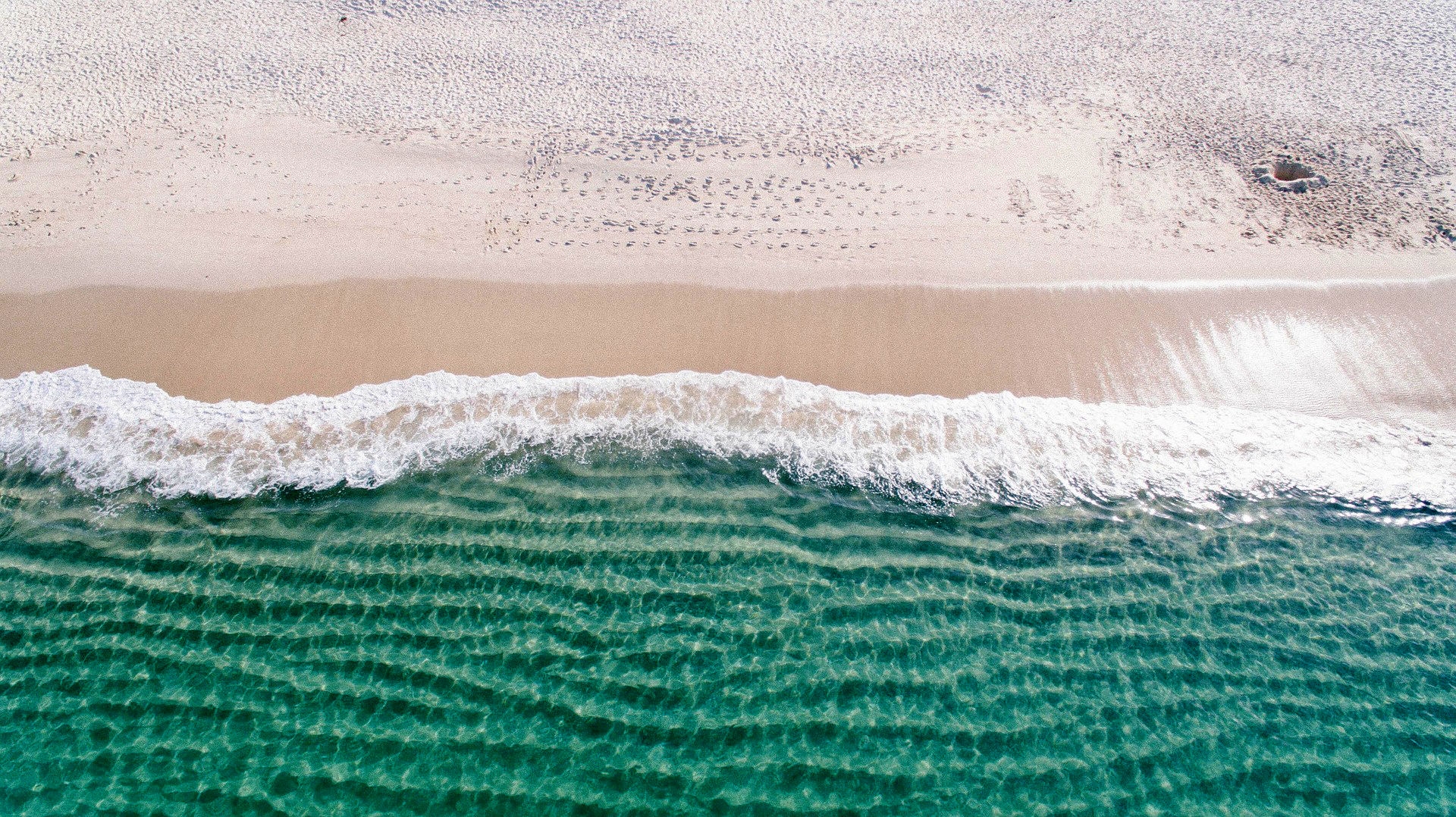 Overhead view of ocean