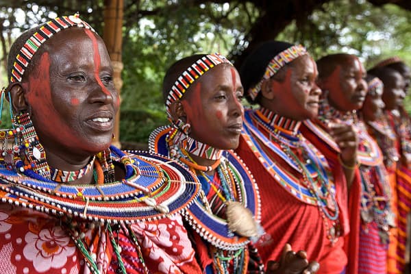 Maasai women in full regalia