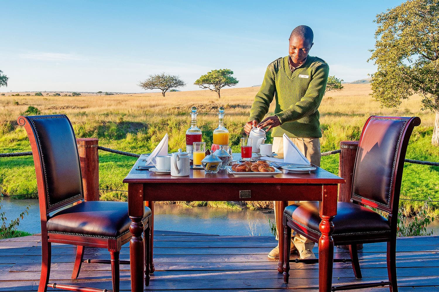 Breakfast at Elewana Sand River, Maasai Mara