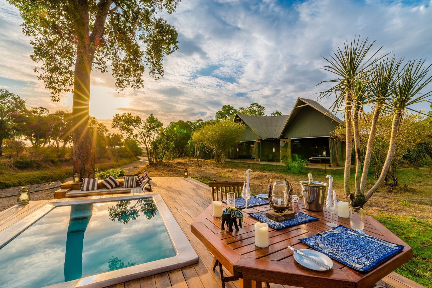 Pool by Luxury Tent at Safari Collection Sala's Camp, Maasai Mara