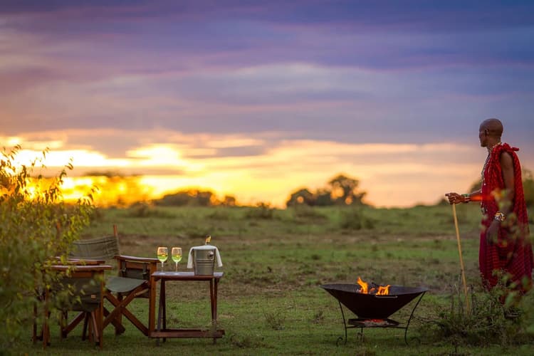 Sundowners at Tipilikwani Mara Camp, Maasai Mara