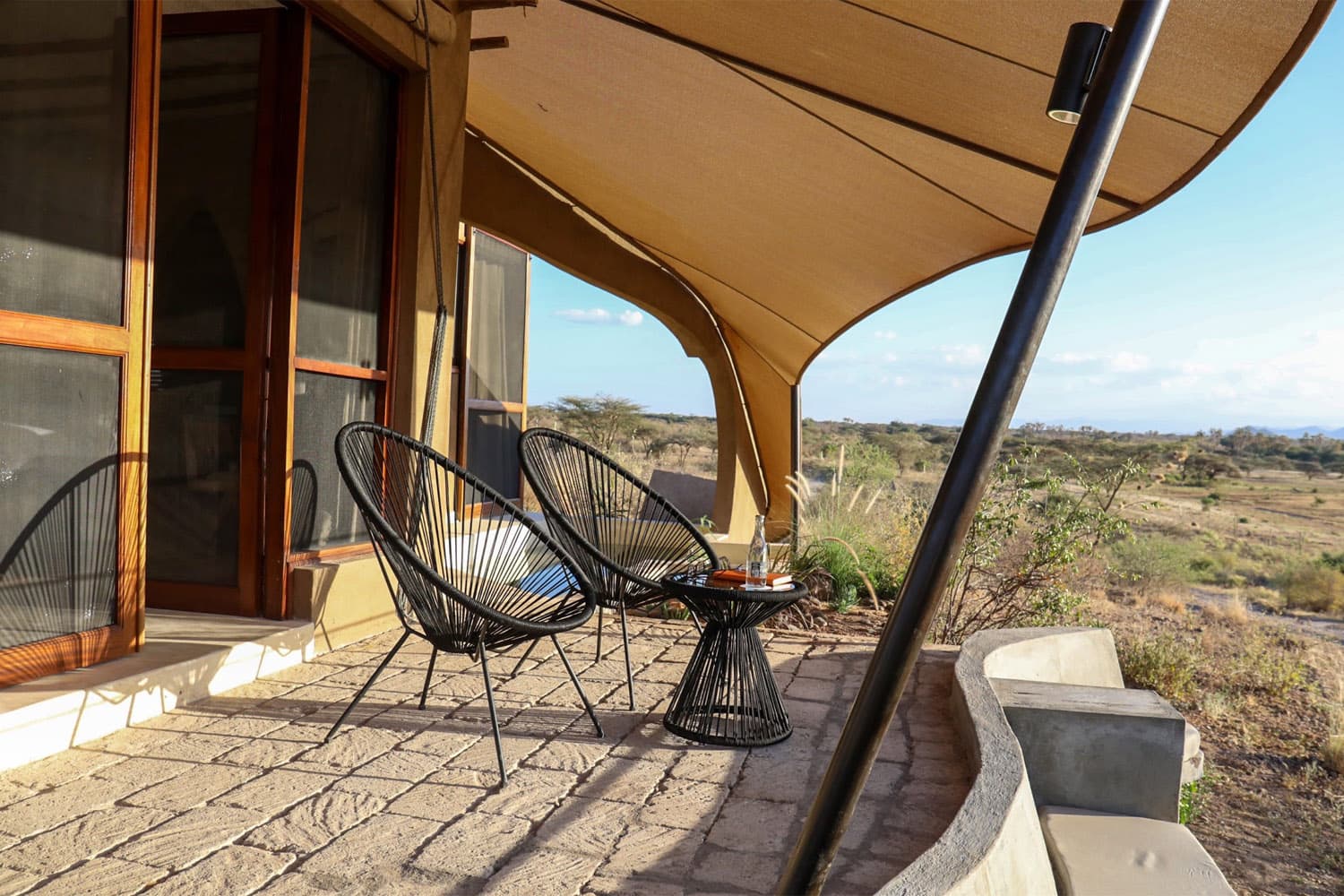 Cottage verandah at Ashnil Surana Buffalo Springs Camp, Samburu