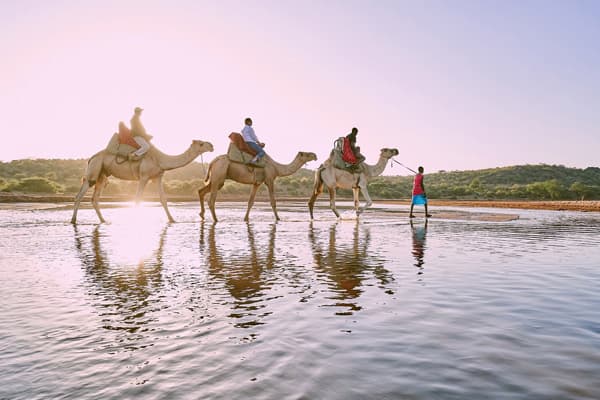 Tourists on Camels in Samburu National Reserve