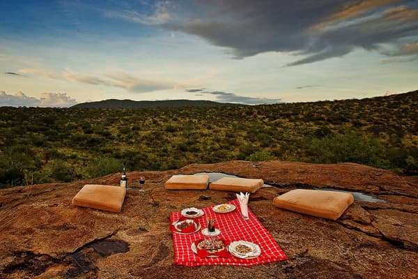 Picnic lunch setup within Samburu National Reserve