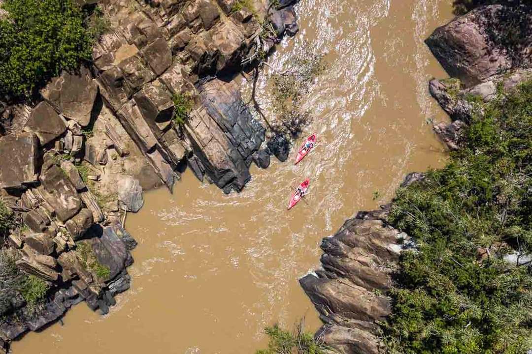 Kayaking in a river