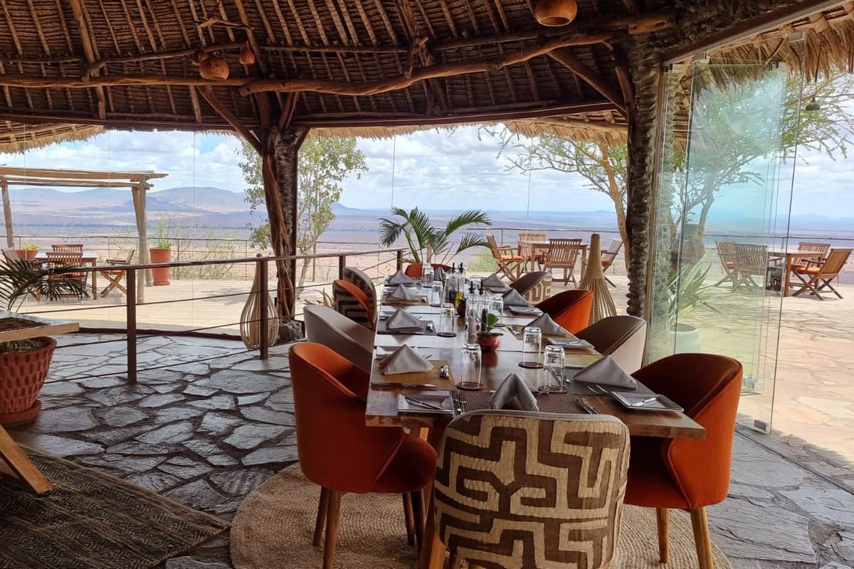 Dining Area at Lions Bluff Lodge, Tsavo West National Park